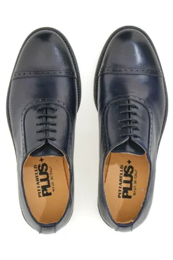 Scarpe Stringate Vera Pelle Blu Pittarello Plus 021