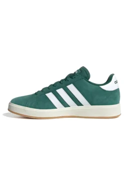 Scarpe verde bosco in pelle con strisce bianche Adidas Grand Court Base 00s