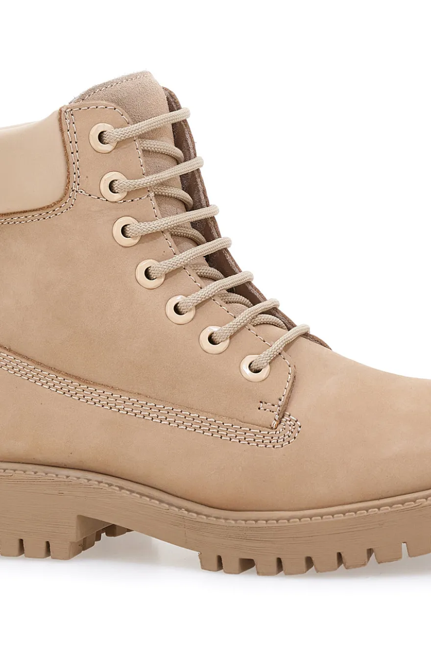 Scarponcini beige con suola carrarmato Altemberg 9065
