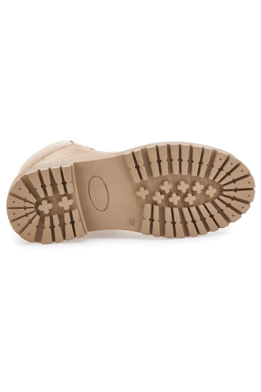 Scarponcini beige con suola carrarmato Altemberg 9065