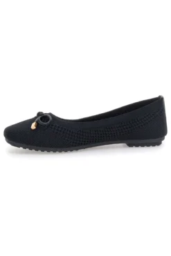 Schwarze Ballerinas aus Stoff mit weicher Innensohle The First PRE3