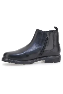 Schwarze Chelsea-Boots mit Reißverschluss und elastischen Einsätzen, Andrea Bruni LK02