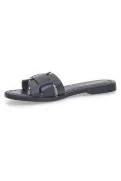 Schwarze flache Hausschuhe aus echtem Leder PITTARELLO SUN A6410104