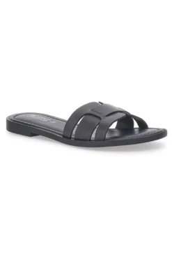 Schwarze flache Hausschuhe aus echtem Leder PITTARELLO SUN A6410104