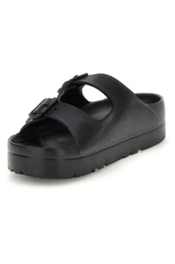 Schwarze Hausschuhe mit doppelter Schnalle Everlast EV125WS