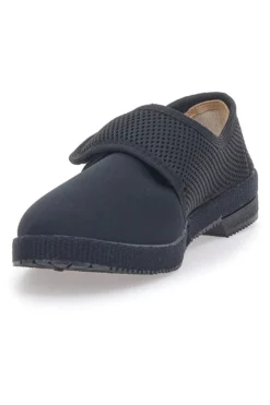 Schwarze Hausschuhe mit Klettverschluss Terry 20