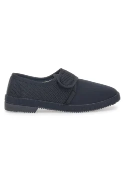 Schwarze Hausschuhe mit Klettverschluss Terry 20