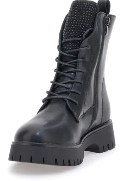 Schwarze Kampfstiefel mit Reißverschluss und hellen ENERGY 265-Fronten