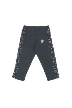 Schwarze Leggings mit lila Details Pitt Kids PT-K-LG-7028