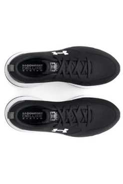 Schwarze Mesh-Sneaker mit Under Armour Charged Edge-Ledereinsätzen