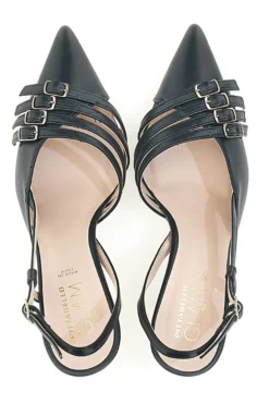 Schwarze Pumps mit Riemchen und Absatz PITTARELLO GLAM 3824 made in Italy