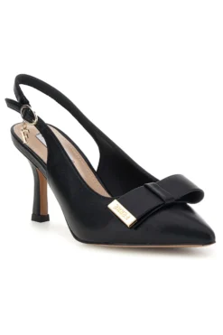 Schwarze Pumps mit Riemen und Metallic-Detail Ferre F030