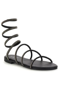 Schwarze Sandalen mit Strasssteinen Mon dieu PRE9300