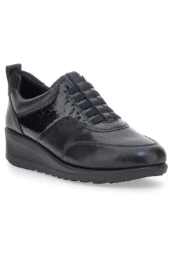 Schwarze Schnürschuhe mit elastischen Schnürsenkeln PLOCADI 22473