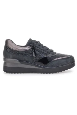 Schwarze Schnürschuhe mit Plateau MIO TEMPO 724072