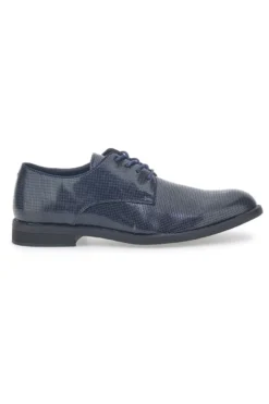 Schwarze Schnürschuhe mit Webmuster Johes Land 188506