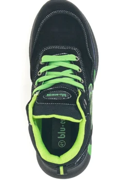 Schwarze Sicherheitsschuhe mit fluoreszierenden Einlagen S1P Blue Energy BS195 S1PS SR