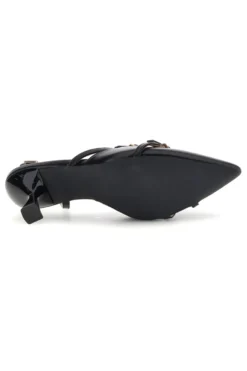 Schwarze Slingback-Pumps mit Riemchen First Lady P655