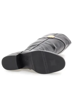 Schwarze Stiefel aus glänzendem Material mit goldenen Details Laura Biagiotti 8782M