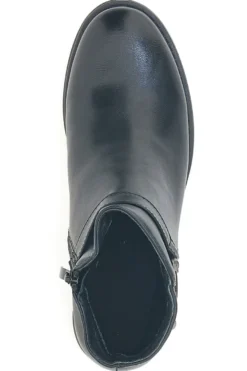 Schwarze Stiefeletten mit dekorativer Schnalle und niedriger Sohle Energy I255