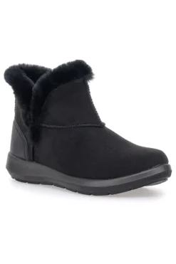 Schwarze Stiefeletten mit Fellfutter und flexibler Sohle Inblu 71 WG