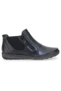 Schwarze Stiefeletten mit Reißverschluss und seitlichen Gummizügen Plocadi 21503pt