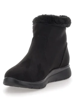 Schwarze Stiefeletten mit schwarzem Fell und Reißverschluss CAFE' COST 41950