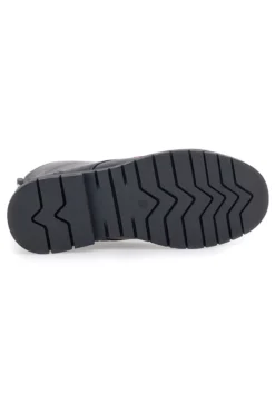 Schwarze Stiefeletten mit seitlichem Reißverschluss und Levi's VPHI0098S-Logodetails