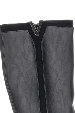 Schwarze Stiefel mit niedrigem Absatz und seitlichem Logo GMV SV0183