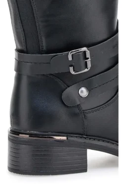 Schwarze Stiefel mit Obermaterial mit elastischen Einsätzen The First 9E90222