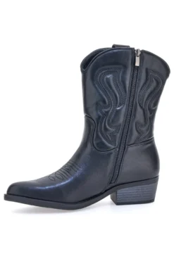 Schwarze Texaner-Stiefeletten mit Café-Stickerei kosten H52804