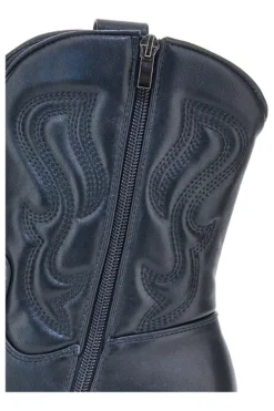 Schwarze Texaner-Stiefeletten mit Café-Stickerei kosten H52804