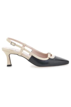 Schwarze und beige Pumps mit Slingback-Riemen PITTARELLO GLAM 2246