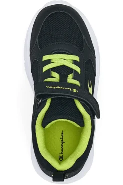 Schwarze und gelbe Sneakers mit Klettverschluss und elastischen Schnürsenkeln CHAMPION HRO B PS Low Cut Schuh