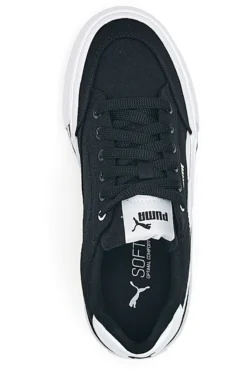 Schwarze und weiße Segeltuchsneaker Puma Court Classic Vulc Fs Jr