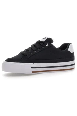 Schwarze und weiße Segeltuchsneaker Puma Court Classic Vulc Fs Jr