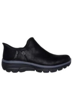 Schwarze, wasserdichte Slipper mit Memory-Schaum von Skechers Easy Going Modern Hour