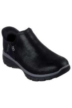 Schwarze, wasserdichte Slipper mit Memory-Schaum von Skechers Easy Going Modern Hour