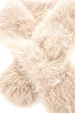 Sciarpa beige effetto pelliccia con fessura Gianmarco Venturi CLASS 63085