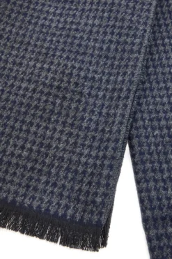 Sciarpa blu fantasia pied de poule calda Roncato 46,003,03