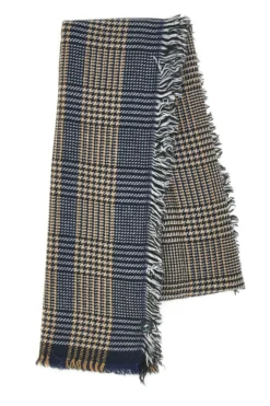 Sciarpa Pied de Poule Blu e Beige Basile 0149/U