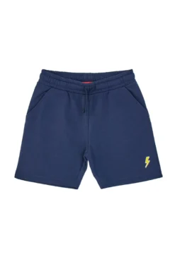 Shorts Tuta Blu Scuro con Logo Ricamato Pitt Kids PT-B-SP-05023
