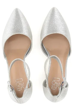 Silberne Pumps mit mittlerem Absatz Mon dieu 8257482839