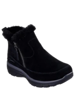 Skechers – Easy Going – Cool – Schwarze Stiefeletten mit Reißverschluss und Memory-Schaum