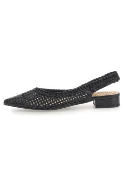 Slingback da donna nere traforate con tacco basso Le Havre GZ2405273