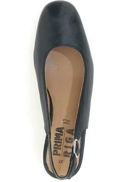 Slingback nere in vera pelle con tacco basso Prima riga 21684LIDY
