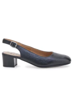 Slingback nere in vera pelle con tacco basso Prima riga 21684LIDY