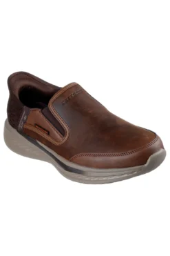 Slip-on marroni in pelle con Memory Foam Skechers Slade Cooper