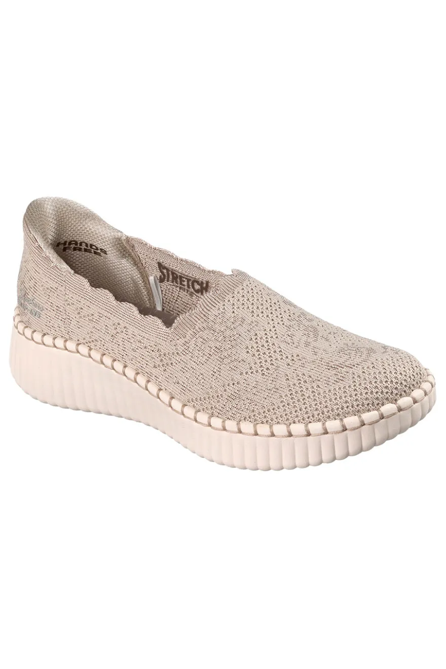 Slip on taupe in maglia traforata Skechers WILSHIRE BLVD TRUE CHARM