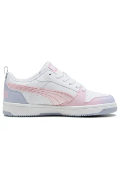 Snaakers Bianche e Dettagli Rosa e Lilla Puma Rebound V6 Lo Blurry Dreams Jr